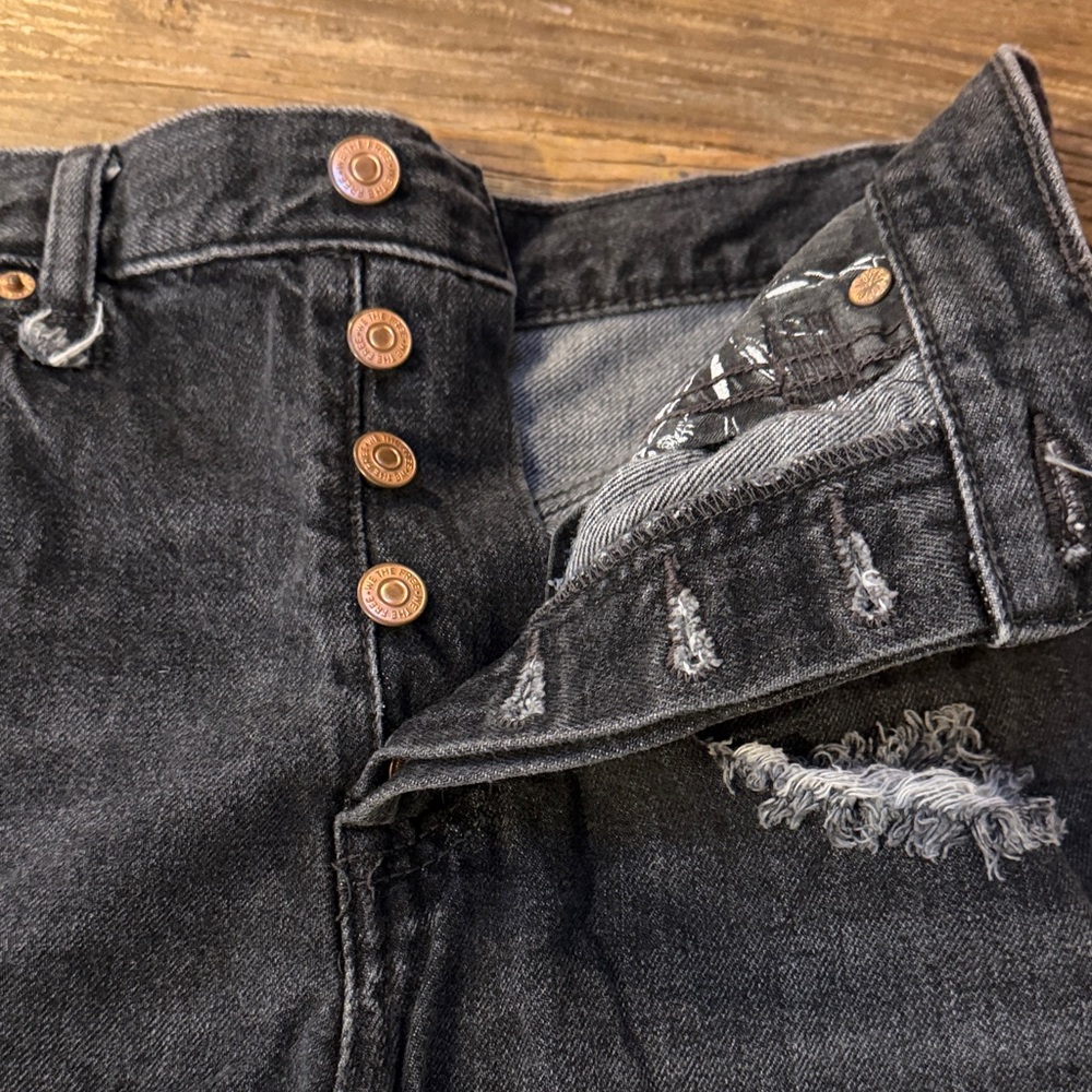 We The Free Charcoal Distressed Jean Shorts - Picture 3 of 4